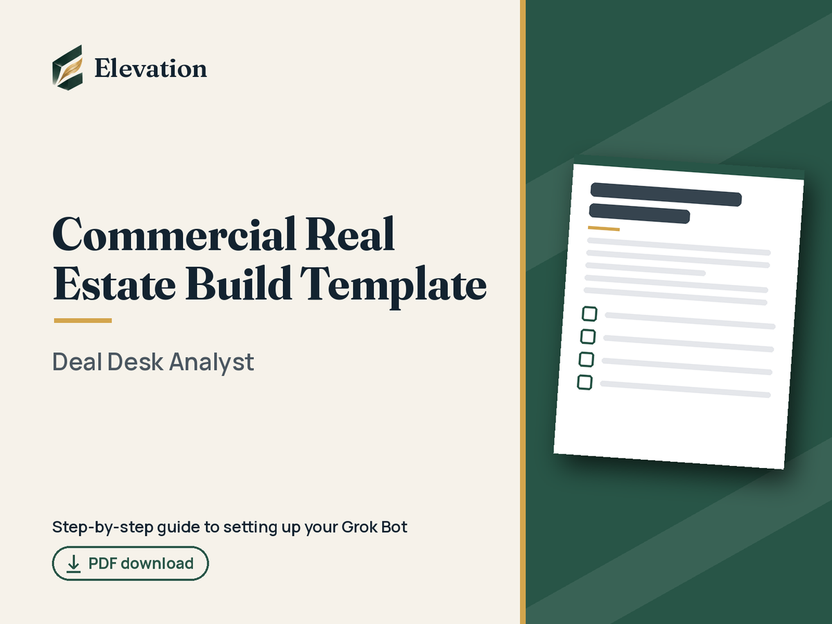 Commercial Real Estate Grok Bot Build Template: Deal Desk Analyst cover