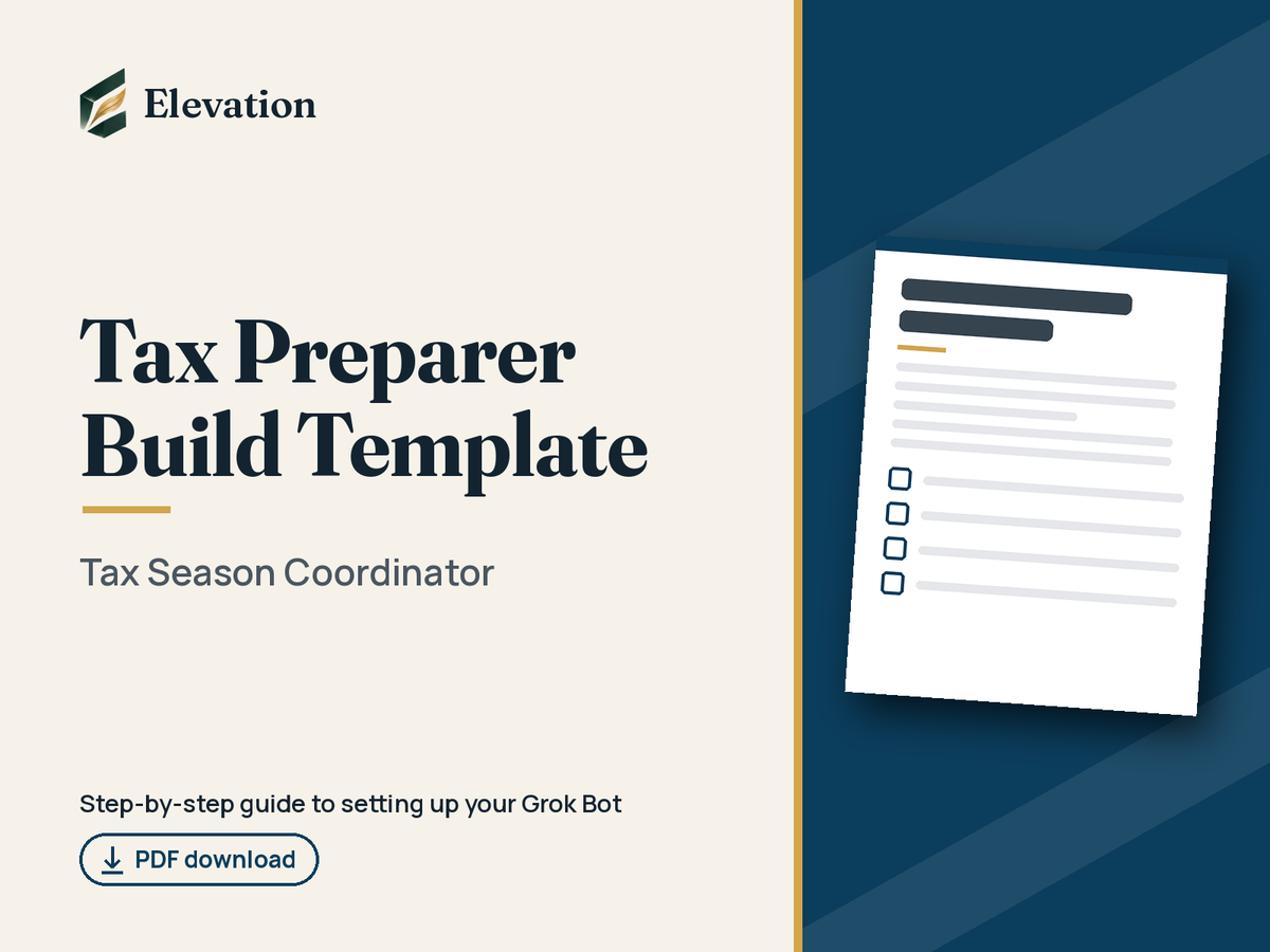 Tax Preparer Grok Bot Build Template: Tax Season Coordinator cover