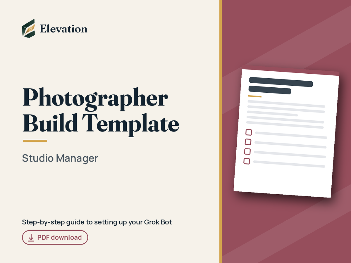 Photographer Grok Bot Build Template: Studio Manager cover