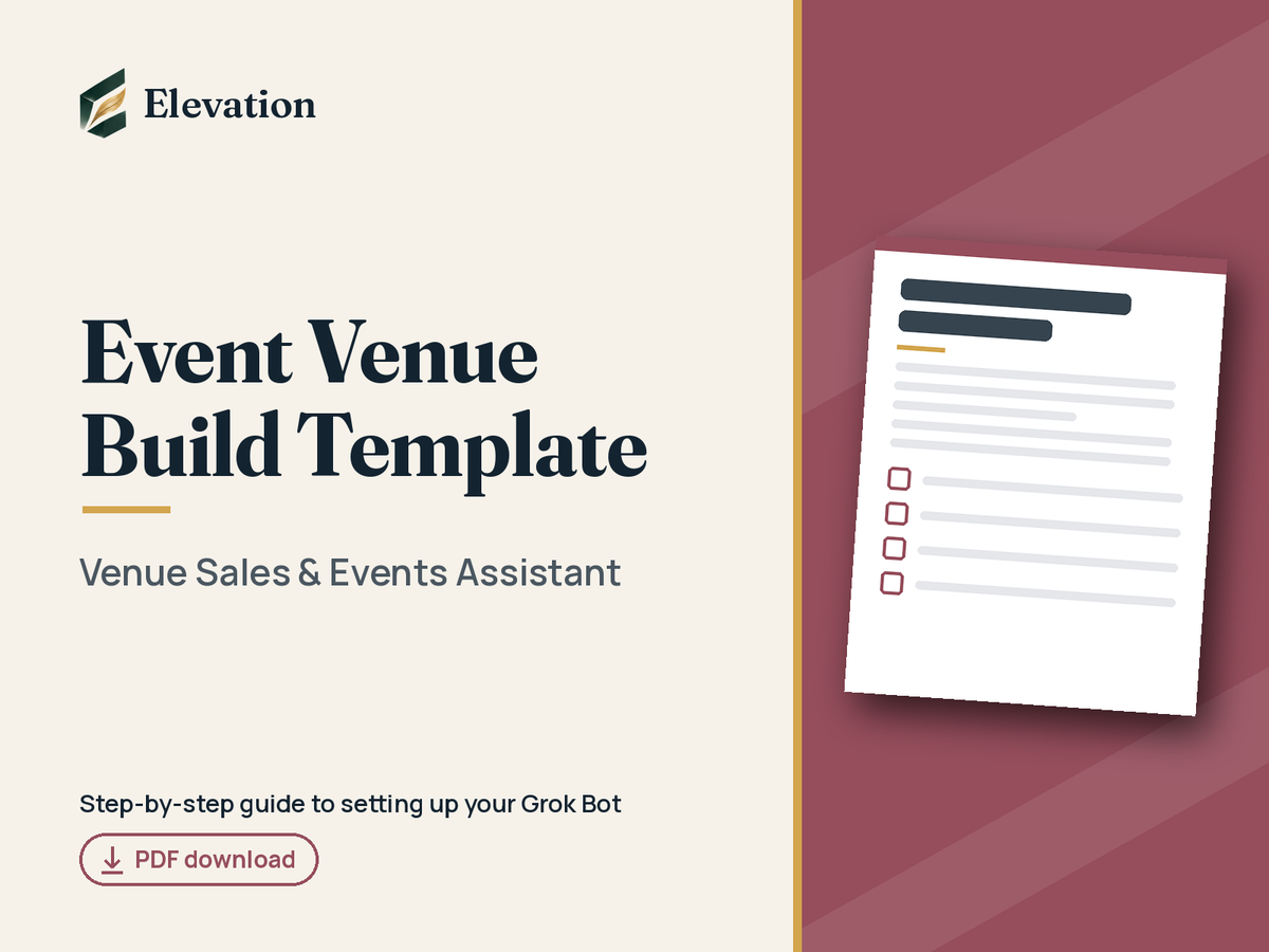 Event Venue Grok Bot Build Template: Venue Sales & Events Assistant cover