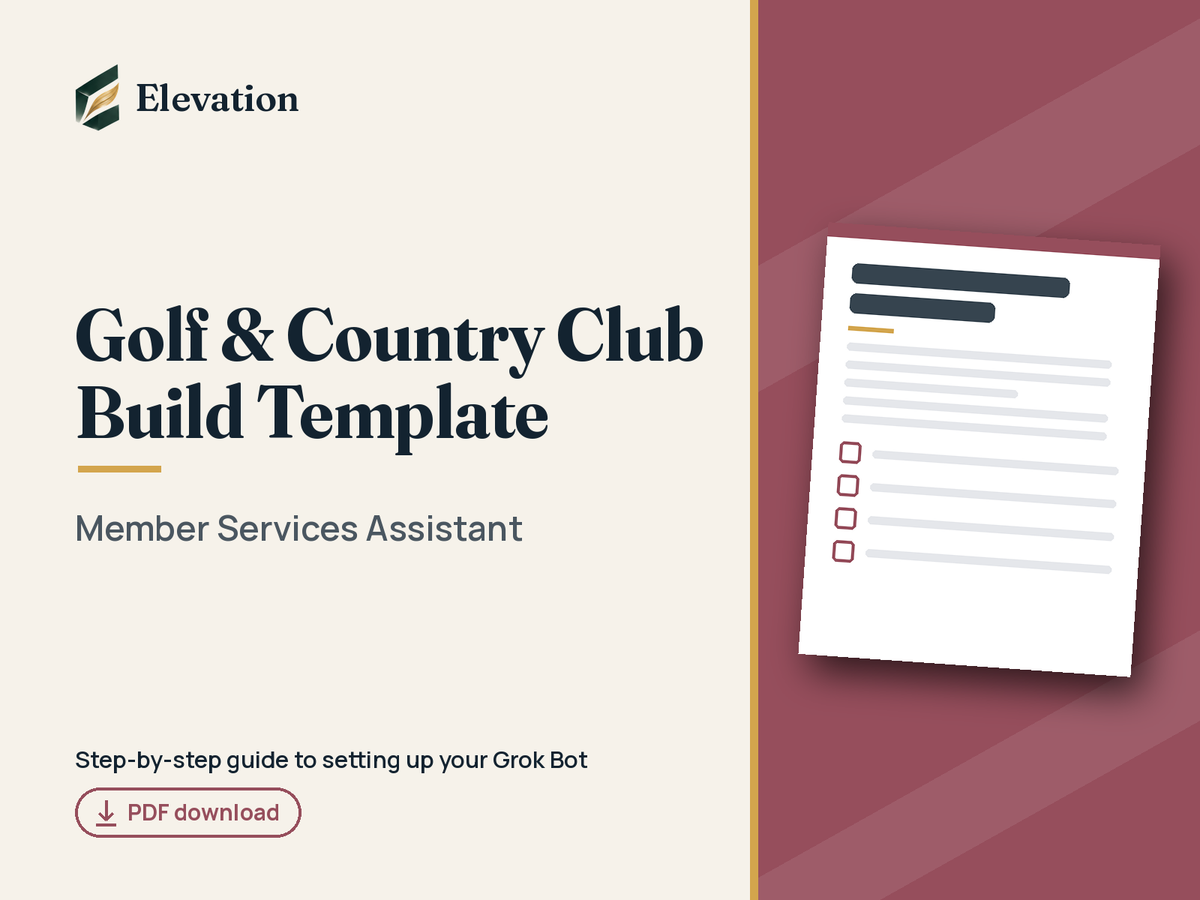 Golf & Country Club Grok Bot Build Template: Member Services Assistant cover