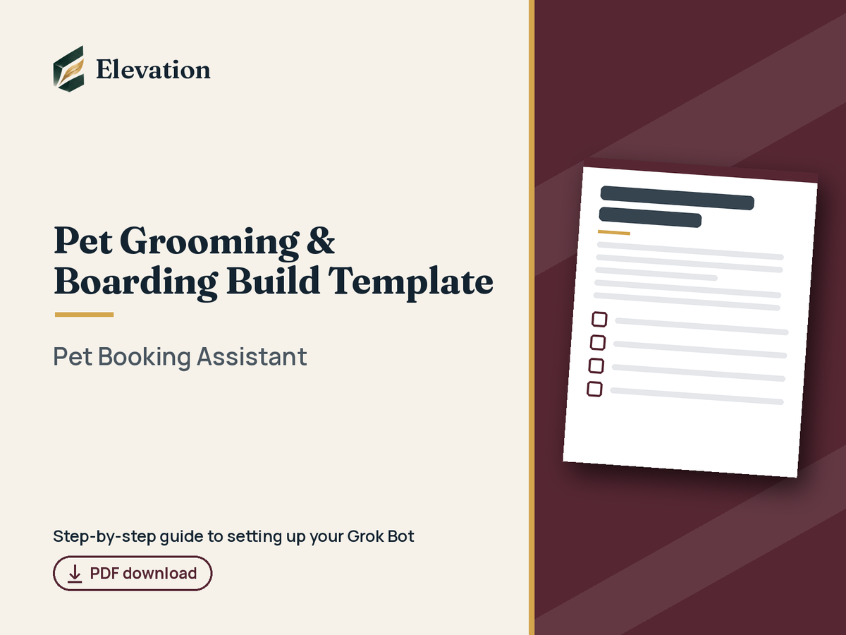 Pet Grooming & Boarding Grok Bot Build Template: Pet Booking Assistant cover