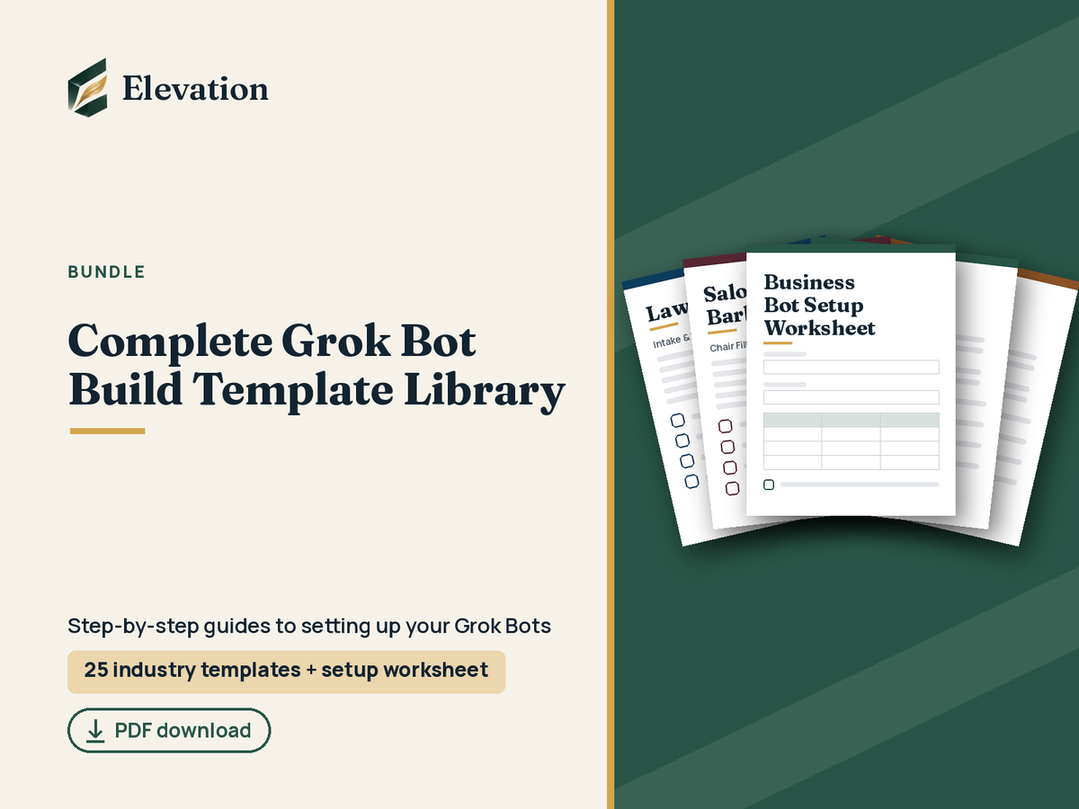 Grok Bot Build Template Bundle with Business Bot Setup Worksheet cover