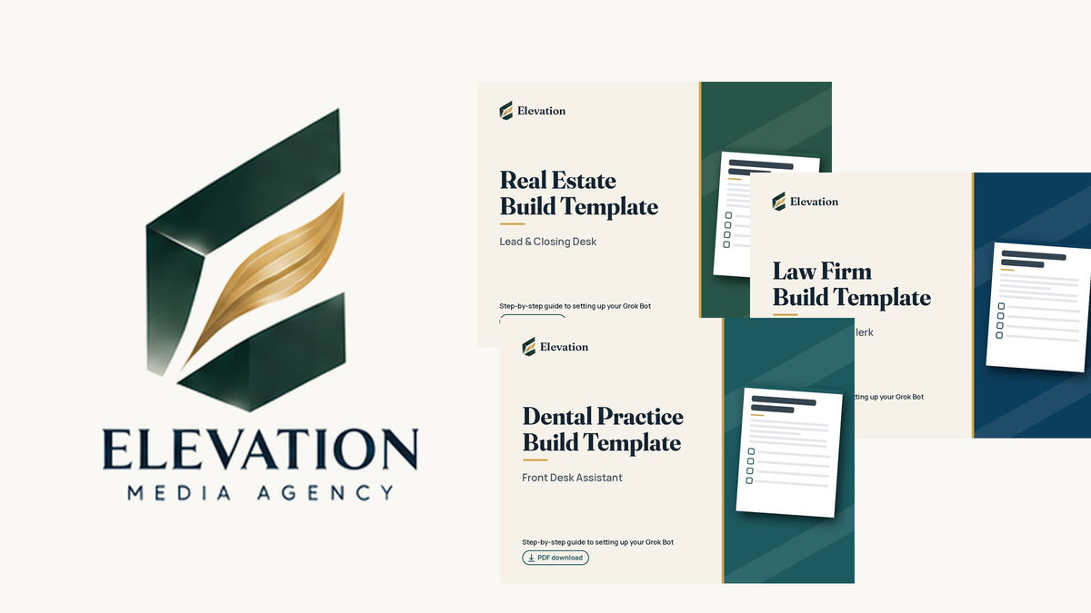 Elevation logo with Grok Bot build template PDF covers